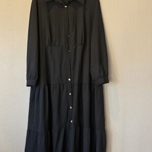 SHEIN Black Long Sleeve Maxi Dress